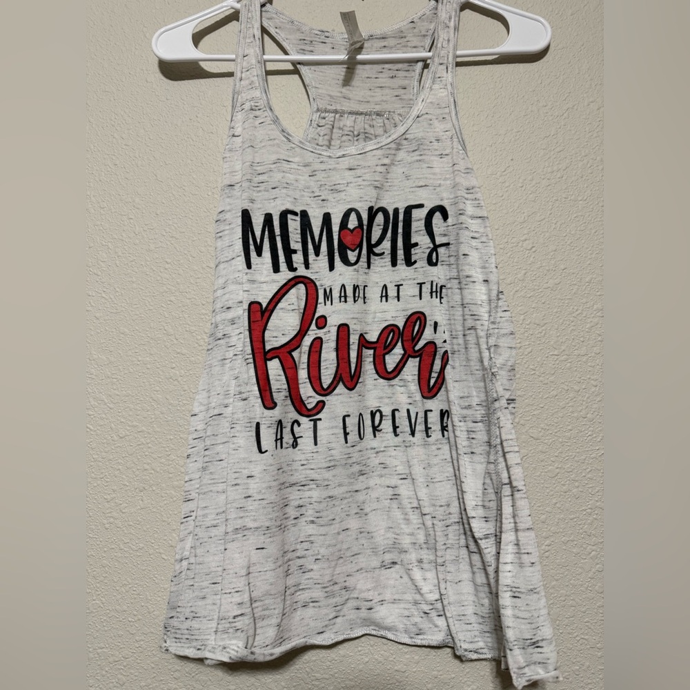 Women Girl River Razor Back Gray Flowy Tank